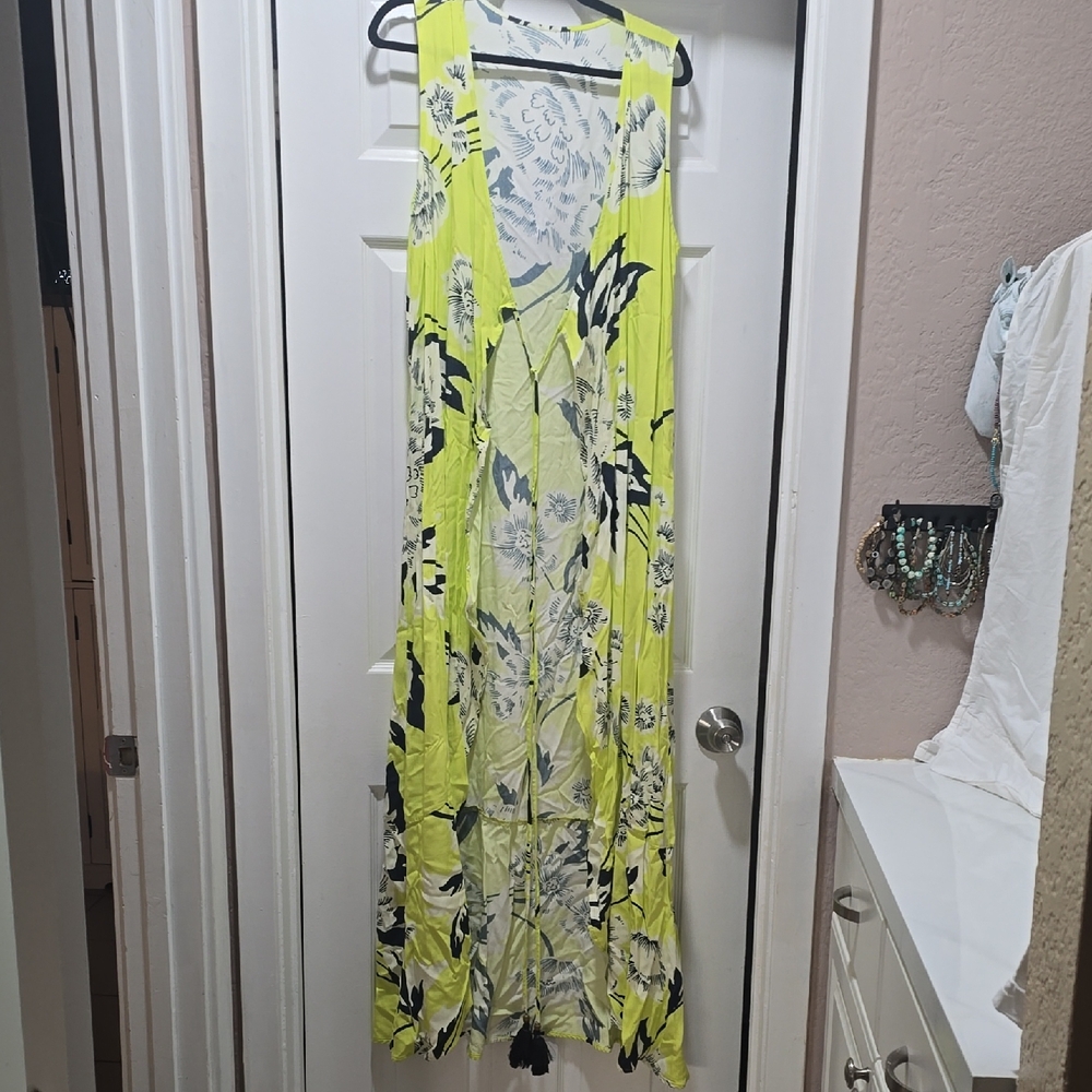 Maaji Lime and Black Floral Maxi Dress